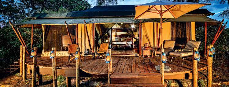 nostalgic 1920s-style camp is located on the Sand River, close to the Tanzanian border, offering exceptional gameviewing.