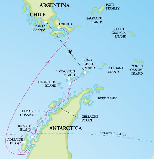 ANTARCTICA: 2018/2019 TRIP NOTES Antarctica - 'Deep South' 08 JAN 21 JAN 2019 13 NIGHTS / 14 DAYS STARTS PUNTA ARENAS AN IN-DEPTH EXPLORATION BELOW THE ANTARCTIC CIRCLE AND PENINSULA This special