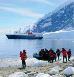 Observe huge glaciers, tabular icebergs and abundant wildlife including vast penguin colonies, whales and seals.