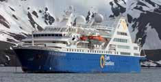 The ship carries a maximum of 134 passengers and all cabins have ocean facing windows or portholes and private facilities.