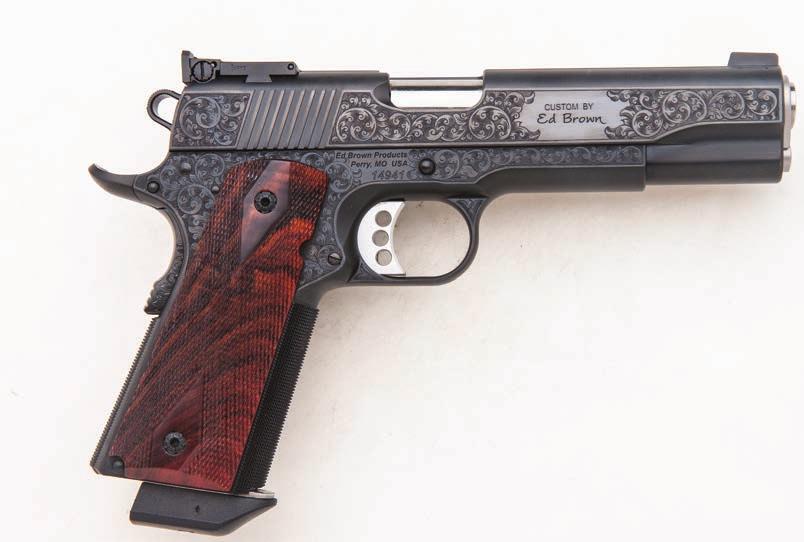 *Other features include skip-line checkering on frontstrap and mainspring housing, mirror-finish slide with 50 lpi serrations on back, and 40 lpi checkering on magazine release button.