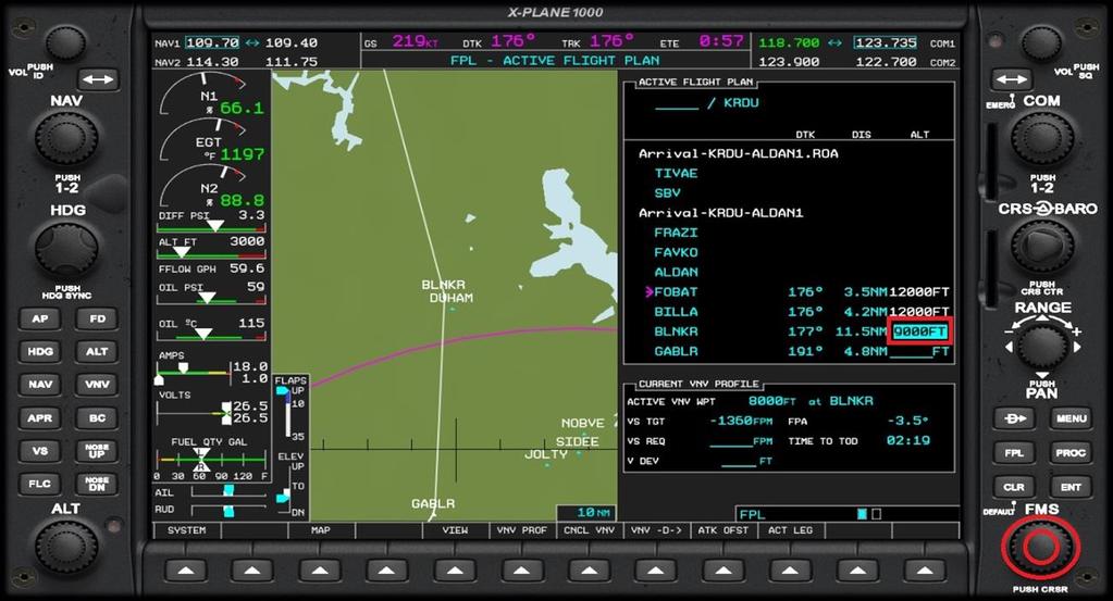 Changing a Waypoint Designated Altitude [@ 30:45 in video] If ATC issues the pilot with a revised altitude for a given waypoint, this may be altered in the flight plan accordingly: Click the center