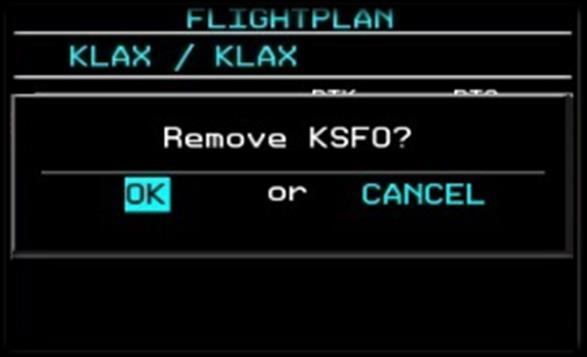 [PFD] Deleting a Waypoint Waypoints may be deleted at any line in your flight plan. However, the deletion of a waypoint may result in a discontinuity.