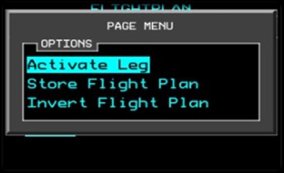 [PFD] Activating a Leg Use the Activate Leg menu option to resume navigation at a specific leg (waypoint to waypoint) within your flight plan, bypassing previous legs.