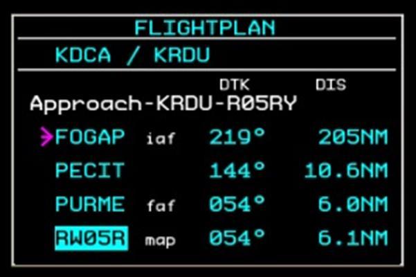 [PFD] Activating an Approach Procedure Use the Activate Approach menu option once ATC clears you for an instrument approach via a transition or an initial approach fix.