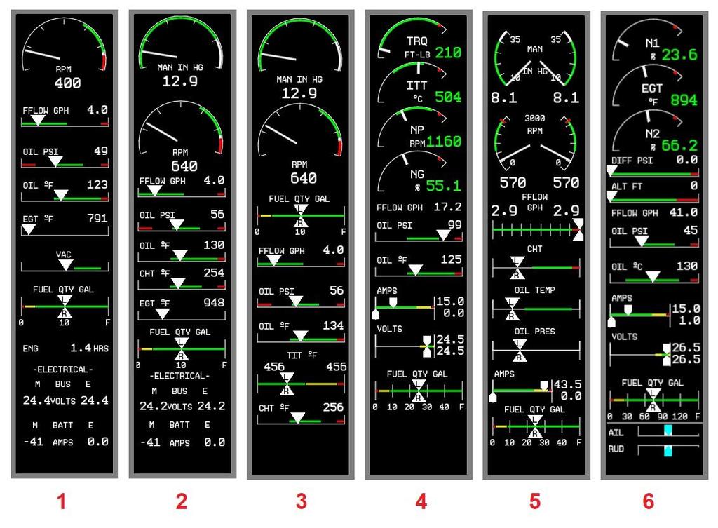 [MFD] Engine Indication System (EIS) The Engine Indication System (EIS) is a feature built-into the Multi-Function Display (MFD) that presents critical engine, electrical and fuel information to the