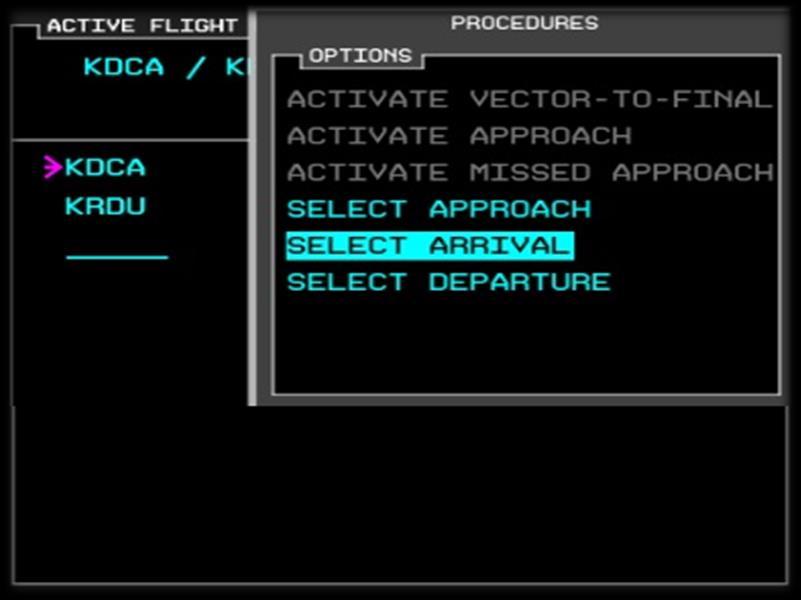 [MFD] Selecting a Standard Instrument Arrival (STAR) [From Wikipedia] A Standard Terminal Arrival (STAR) is a flight route defined and published by the air navigation service provider that usually