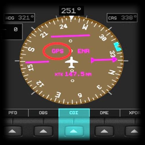 Navigation Mode 3 NAV If the X1000 is currently in GPS mode (controlled by the CDI Key), selecting this autopilot-mode will direct the aircraft laterally, according to any programmed flight plan.