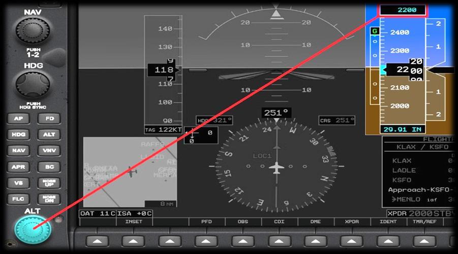 Flight Level Change Mode Select this mode to capture and hold the current airspeed (IAS) while making a change to a new altitude.