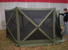 Make sure that the tent is not twisted or overlapping any of the poles. Do NOT force the screen tent while unfolding.
