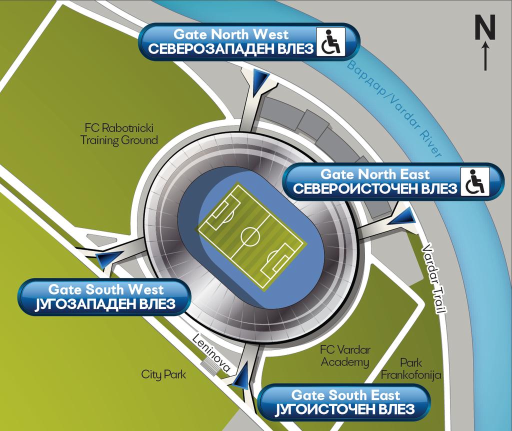Stadium Information Accessible (disabled-friendly) entrances The stadium has two accessible entrances, one in the northwest and one on in the northeast sides of the stadium.
