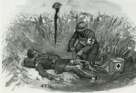 Collection Station (CCS) during WW I Reproduction Sketch