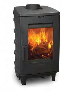 The vermiculite lined firebox is housed in a cast iron body with its distinctive, angled top plate, allowing the stove to radiate heat long after the flames have died down.