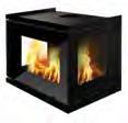 The expansive firebox is constructed from moulded vermiculite that not only