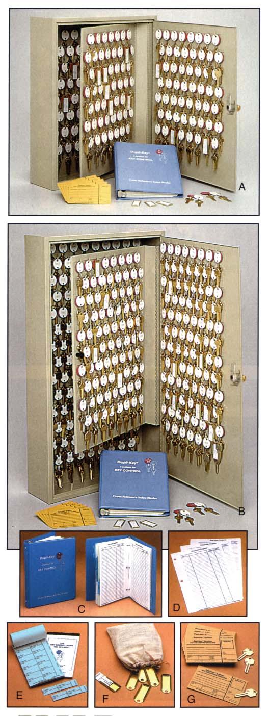 Key control system Two-Tag Key Cabinets Two different sets of key tags are numbered to make managing keys easy.