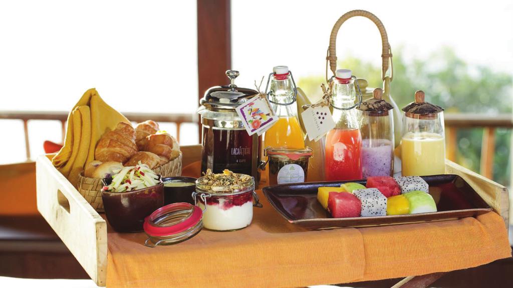 BREAKFAST IN BED Surprise your special someone with breakfast in bed. A sumptuous morning meal is the perfect way to start your day in your own private sanctuary.