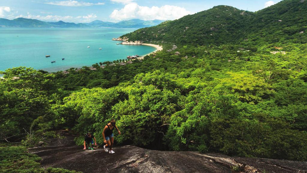 GUIDED ADVENTURE HIKE Channel your inner sense of adventure and hike a trail that leads to a mountaintop from where you overlook the entire panorama of Ninh Van Bay.