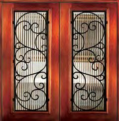 Mahogany Doors w/ Wrought Iron