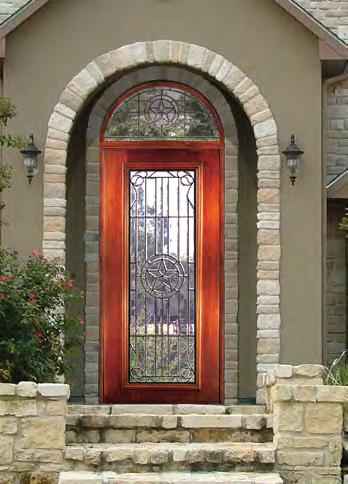 chip and clear glass Double Door Half-round Transom Double Door