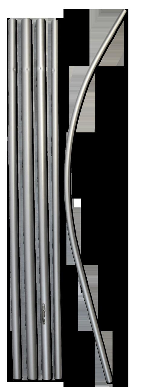 flexible fiberglass, allowing the pole to convert its shape to fit an