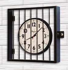 All components are powder coat treated in a glossy black finish for years of indestructible protection for your clock. The frame mounts securely to the wall.