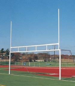 505129 Collegiate 59/16 OD, 8 Extension Safety Yellow Goalposts 18 6 Between 20 Uprights 505127 High School 59/16 OD, 8 Extension Safety Yellow Goalposts 23 4 Between 20 Uprights Steel Gooseneck