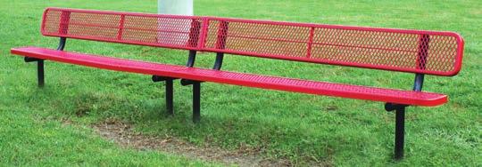 507755 Permanent Player Benches 6 8 15 Galvanized Frame w/cedar-colored Recycled Plastic Planks 507564 507584 Black Powder Coat Frame w/cedar-colored Recycled Plastic Planks 507664