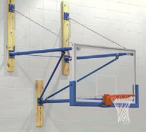 SW Stationary Wall Mounted Basketball Backstop SWD Stationary Wall Mounted Basketball Backstop Steel tubing frame system. Stationary wall mount.