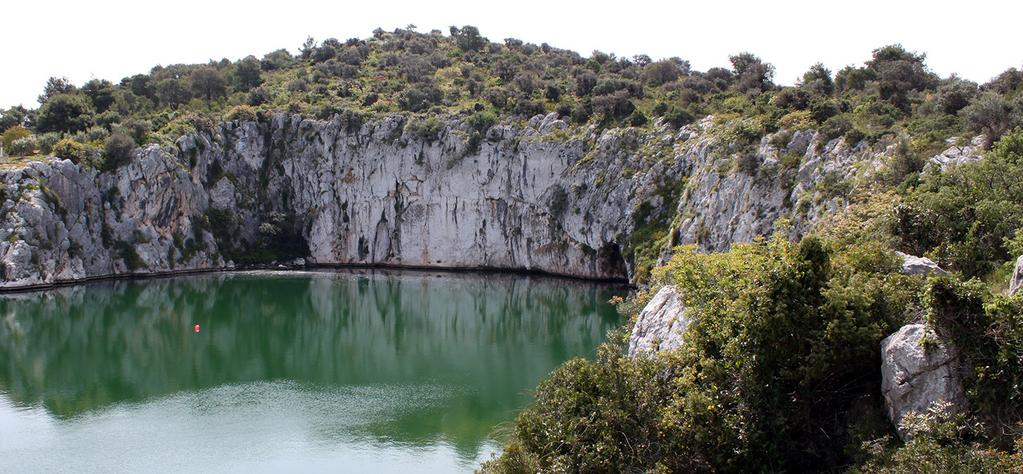 The surface of the lake is 10,000m2, and the biggest depth measured is 15 metres.