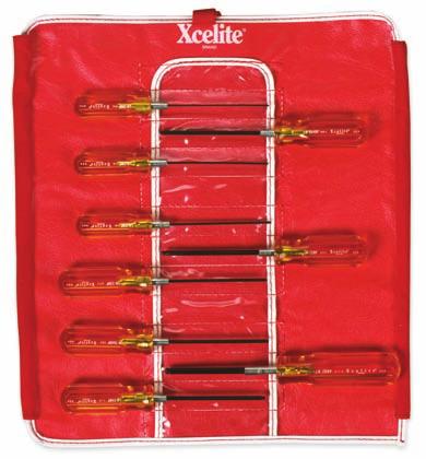 SCREWDRIVERS Roll-up Kits for Ballpoint Style Allen Hex Socket Type Ballpoint, Allen hex socket type screwdrivers Roll-up canvas case Inch sizes Color of handle: Amber Cat UPC Shelf No.