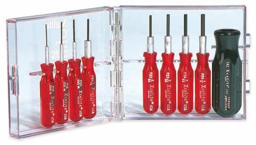 TOOL SETS PS130 Screwdriver and Nutdriver Set - Inch Sizes Handles more jobs with fewer tools, saves bench space and lightens service kit Equipped with remarkable black, piggyback torque amplifier