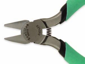 PLIERS Slim line tapered diagonal cutter Flush cutting Allows use between closely spaced components Accu-Lite handles (see page 321) Slim Line Tapered Diagonal Cutter Cat UPC Length A B C E Pack Wt.