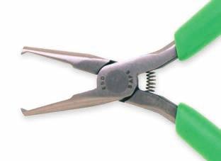 PLIERS Angled Head Cutter Angled cutter Flush cutting edges Head angle allows cutting from above Accu-Lite handles (see page 321) Cat UPC Length A B C D E Pack Wt. Shelf No.