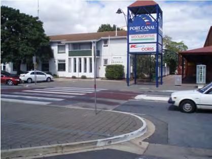 The crossing on Dale Street directs pedestrian traffic towards the Port Mall shopping centre directly into the car park area, as shown in Figure 67.