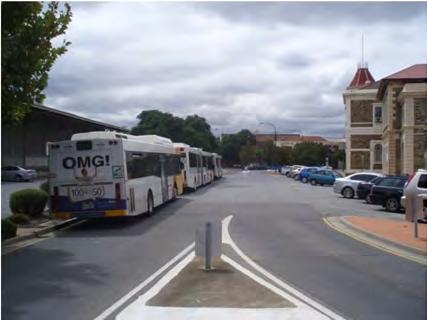 Consider lower speed limits in St Vincent Street and Commercial Road. Relocate the terminating bus stop to be in North Parade near the Fishermen s Wharf Markets as shown in Figure 89.