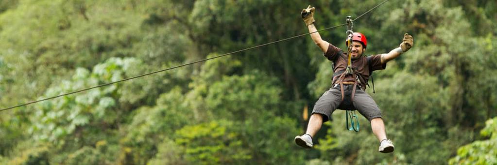 Canopy Tour 8 Cost per person from: $142,5 Cost per child from: 5-12 years $142,5, Minimum age 5 years Duration: 4 Hours Includes: A travel time of 1 hour each way, private guide and private