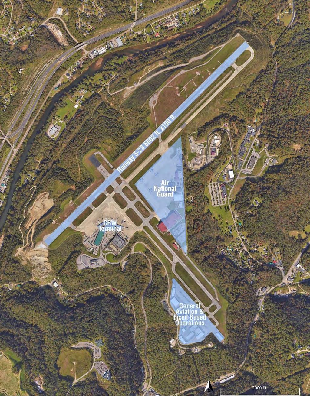 INTERIM RUNWAY SAFETY AREA STUDY Exhibit 3-1 EXISTING AIRPORT CONFIGURATION Yeager Airport