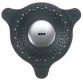 Tall dome shape accommodates both flat and pop-up drains Rust-proof stainless steel and silicone construction Edges of Drain Protector sit flush with the