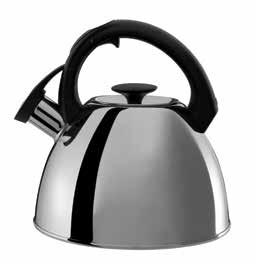 Click Click Tea Kettle Pull trigger to open spout and press button down to close Loud whistle signals when water is ready High-grade stainless steel construction guards against rust Soft,