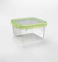 2" H #1124880 4 Piece Mini LockTop Container Set 176 FOOD STORAGE Containers are perfect for dressing, condiments, spices, leftovers, and more Simply press outer top to securely lock lid Multiple