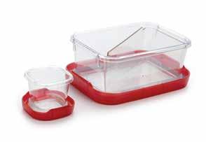 8 cup Container, 2 oz Container and removable divider Perfect for wet and dry leftovers 7" L x 5.25" W x 3" H #1265080 Lunch Container 5.5 cup Set includes: 5.