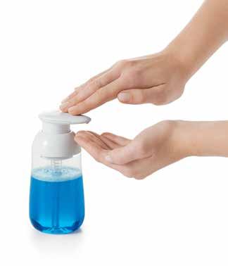 one-handed dispensing of soap or lotion 12 oz capacity