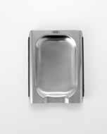 Stainless Steel Utensil Holder Space-efficient elliptical shape can be placed in a narrow area Contoured base and internal divider keep tools upright Brushed stainless steel construction