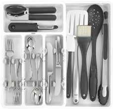 Expandable Utensil Organizer Dividers adjust to accommodate most utensil shapes and sizes Multiple