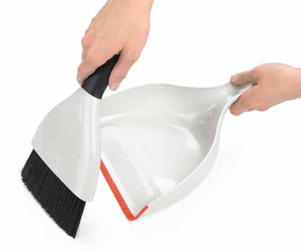 dustpan lip for maximum surface contact while sweeping 239 CLEANING #1337380 Compact Dustpan and Brush Set