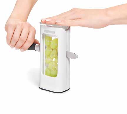 easy, one-handed motion Perfect for grapes, pitted olives and grape