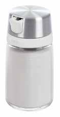 Lua Salt Mill Tab rotates to adjust Mill setting from fine to coarse Non-corrosive ceramic grinder won t absorb flavors or odors Mill rests flat when upside