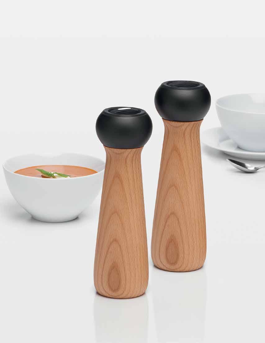 Lily Salt and Pepper Mills Elegant wooden Mills designed for kitchen-to-table