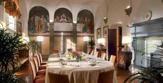 charming 15th century Cenacolo room, with a fresco of the