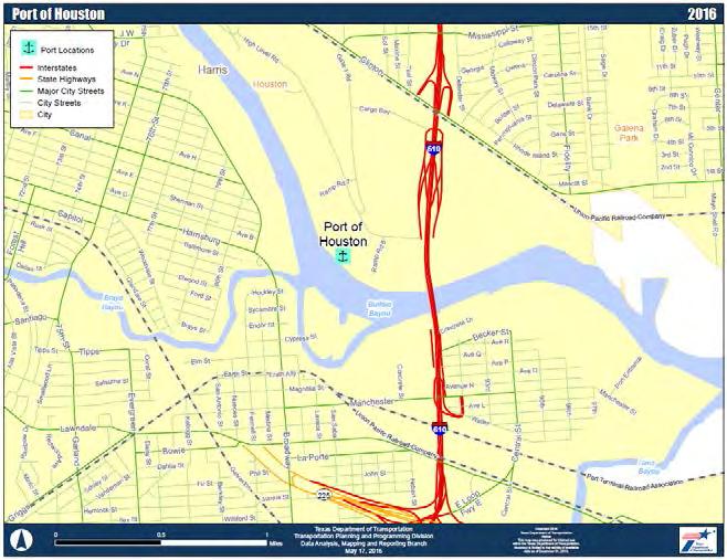 of improvements 65 miles of railroad track with operating rights on an additional 0 miles of track 2,750 acres of submerged land in Harris County Recent, Current, and Planned Improvement Projects